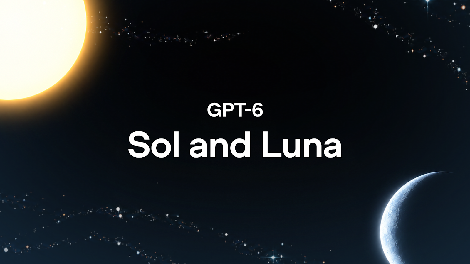 Uradna predstavitvena slika GPT-6 Sol in Luna s soncem in luno