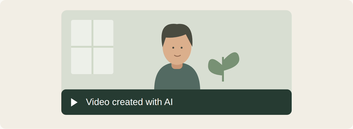 An illustrated recording with a visible label stating it was created with AI.
